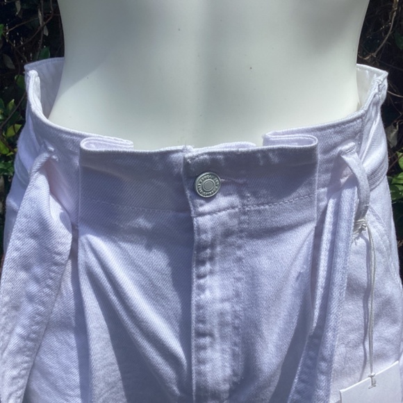 NWT Kancan High Rise White Denim Paper Bag Short 100% Cotton Size Medium - Picture 7 of 9